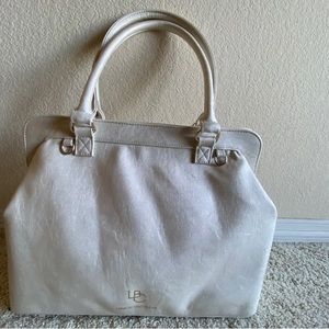 New without tags. Lena By Cassandra Pearl White Vegan Leather Diaper Bag.